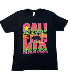 Next Level Apparel Unisex T-Shirt California Republic Tribal Multicolor, Sz M